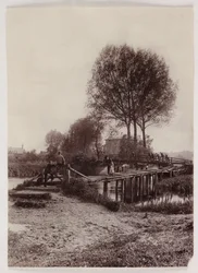 Broer, haugbarn på en bro, ca 1890