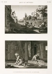 Bygningskonstruksjon og reparasjon Snekkere og snekkere, Egypt, ca 1798