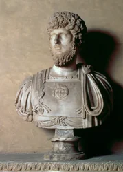 Byste av Lucius Aurelius Verus, romersk, 2. århundre (marmor)