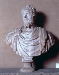Byste av Septimius Severus, romersk (marmor)