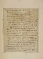 Cotton MS Vespasian F iii fol.73 Brev fra Henry VIII til Thomas Wolsey, juni 1518 (penn og blekk på papir)