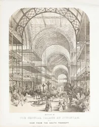 Crystal Palace, Post-Great Exhibition View fra South Transept, Crystal Palace, Sydenham