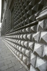 Detalj av fasaden til Palazzo dei Diamanti, Ferrara, Italia (bilde)
