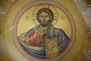 Kuppelen til Katholikon gresk-ortodokse kirke i Den hellige gravs kirke, Jerusalem, Israel