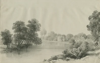 Elford Hall and Rectory: litografi, nd [?19th cent]