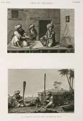 Fabrikasjon, andre rørstammemakere og tobakkspunder, Egypt, ca 1798