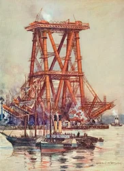 Forth Bridge, Skottland, under bygging. ca. 1880-1890