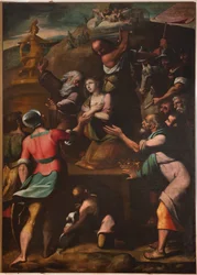 Genova, Duomo (St. Lawrence Cathedral), inne, Baptistery (tidligere Church of St John the Old): "Martyrdom of St Catherine", av Cesare og Alessandro Semino