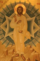 Gresk-ortodoks ikon som viser Jesu forvandling Thessalonique Hellas
