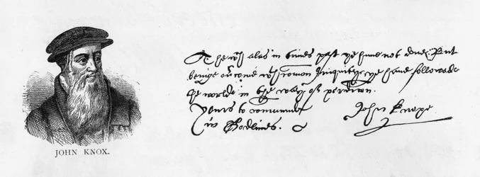 Håndskrift og signatur av John Knox fra et brev skrevet fra Dieppe til William Cecil for å be om tillatelse til å besøke England
