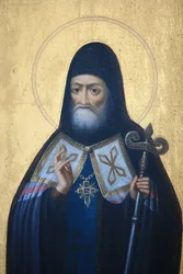 Ikon i Aghios Andreas klosterkirke på Mount Athos Grece