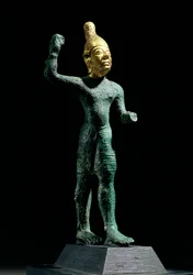 Idol av stormguden Baal, fra Syria, bronsealder (ca. 1350-1250 f.Kr.) (bronse og gull)
