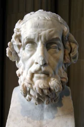 Imaginært portrett av Homere, romersk verk fra det 2. århundre e.Kr. Musée du Louvre, Paris.