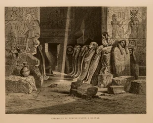 Innvendig utsikt over Apet Temple i Karnak, Egypt Illustrasjon fra Atlas of Egypt