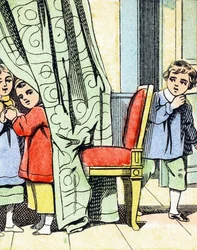 Spill: gjemsel - Alfabet - underholdning for barn - Bildeepinal, populær serie c.1890 (illustrasjon)