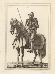 Kong Edward III avbildet som en væpnet ridder på hesteryggen fra våpenhuset ved Tower of London