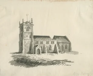 Kings Bromley Church: sepia-tegning, nd [c 1770]