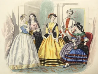 Damemote i Paris, ca. 1860.