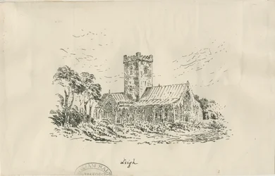 Leigh Church: litografi, og [?1800-tallet]