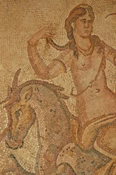Libya, romersk mosaikk av Nymph & Satyr fra Villa of Jason Magnus