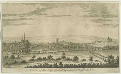 Lichfield - South West View: etsning og [slutten av 1700-tallet]