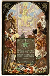 Litteratur. Lingvistikk. Allegori av esperanto (europeisk fellesspråk.) Postkort, Ungarn