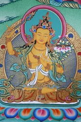 Manjushri, kunnskapens guddommelighet. Kopan kloster, Kathmandu, Nepal