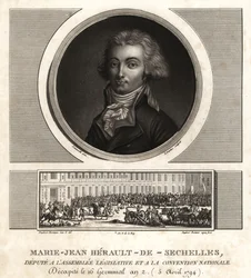Marie-Jean Herault de Sechelles (1759-1794), fransk dommer og politiker giljotinert i terrorens Reign