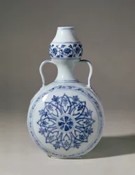 Ming blå og hvit pilegrimsflaske, Hsuan Te mark (1426-35)