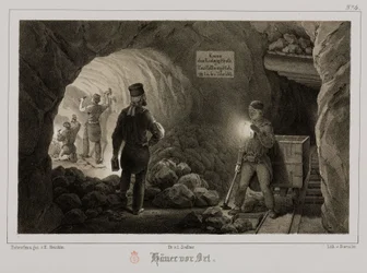 Gruvedrift, Metal Ores Miners, Tyskland, ca 1851