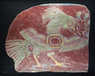 Veggmaleri fra en allegorisk quetzal, tidlig klassisk periode, 200–600 e.Kr.