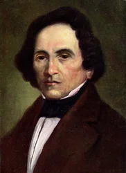 Musikk. Den tyske komponisten Giacomo Meyerbeer. Illustrasjon, Østerrike, ca. 1900 (postkort)