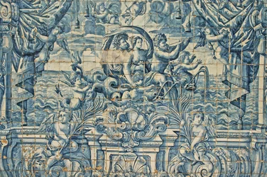 Porto, Se katolske katedral (opprinnelig 1100-tall), azulejos, håndmalte blå fliser