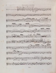 Side med partitur for den første fiolinen til operaen Jessonda av Louis Spohr