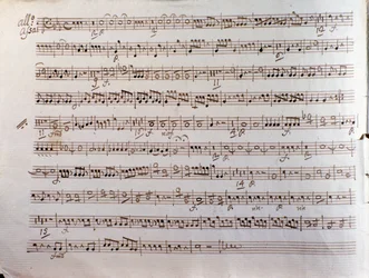 Side med partitur av en Sinfonia concertante av Pleyel