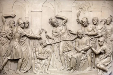 Paris, Frankrike Skulptur i Saint Roch-kirken: Jesus torturert, Paris, Frankrike