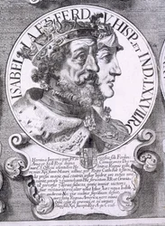 Portrett av Isabella I og Ferdinand V av Castilla (litho)