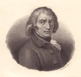 Portrett av den italienske poeten Giuseppe Parini (1729-1799), kobberstikk av Piotti fra tegning av Andrea Appiani