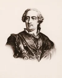 Portrett av kongen av Frankrike, Ludvig XV (1710–1774), gravering fra 1800-tallet