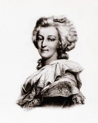Portrett av dronningen av Frankrike, Marie Antoinette av Østerrike (1755–1793), gravering fra 1800-tallet