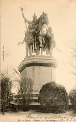 Postkort/Statue av Karl den Store/Paris/Seine/Ile de France/Frankrike