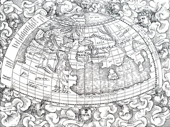 Ptolemaios av Alexandrias kart over den da kjente verden.