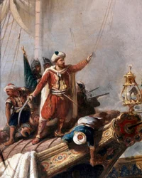 Representasjon av Hayreddin Barbarossa. Detalj. (Maleri)