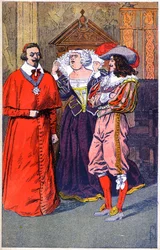 Richelieu, Marie de Medicis, Louis XIII, ca. 1910-20 (illustrasjon)