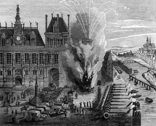 Bål på Sankt Johannes-natten på «Place de Grève» i Paris