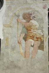 Saint Stefano a Gleris kirke, Saint Cristoforo fresco, San Vito al Tagliamento, Friuli Italia (bilde)