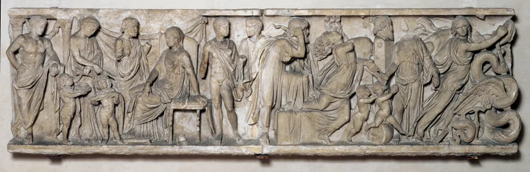 Side av en sarkofag som viser legenden om Medea, romersk, 2. århundre (marmor)