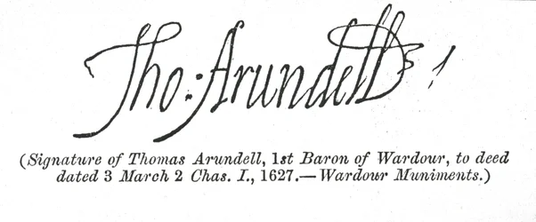 Signatur av Thomas Arundell