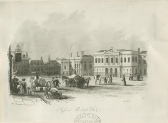 Stafford - Market Place: gravering, nd [c 1841]
