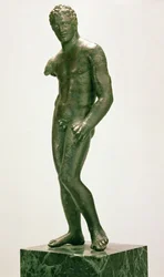 Statuett av en mannlig bokser, gresk, ca. 400-375 f.Kr. (bronse)